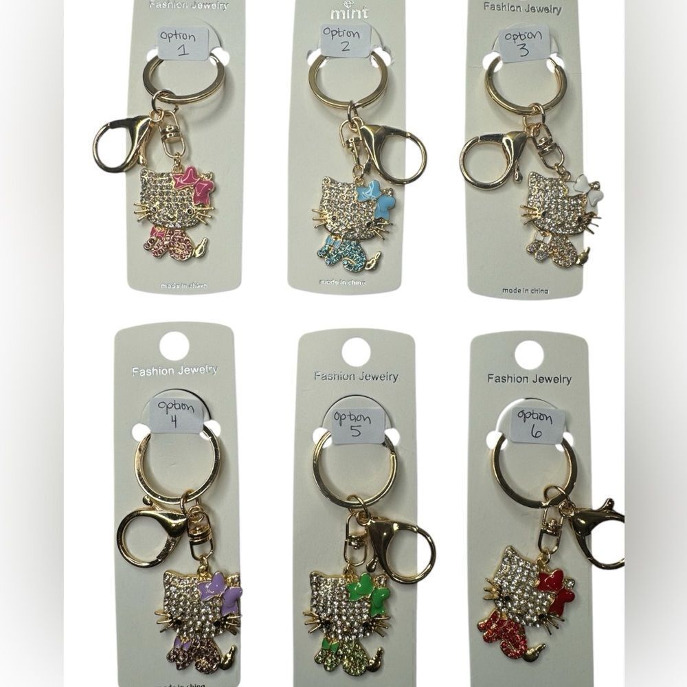 NWT Hello Kitty Double Bow‎ Key Ring $10 Closet Minimum Purchase 6 Options